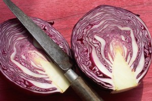 Two Halves of a Red Cabbage